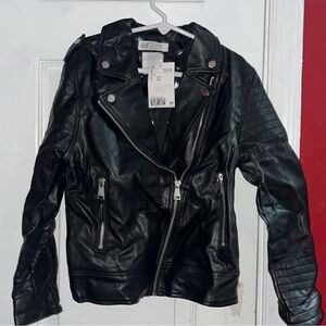 H&M Kids Black Leather Biker Jacket